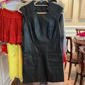 Black leather dress